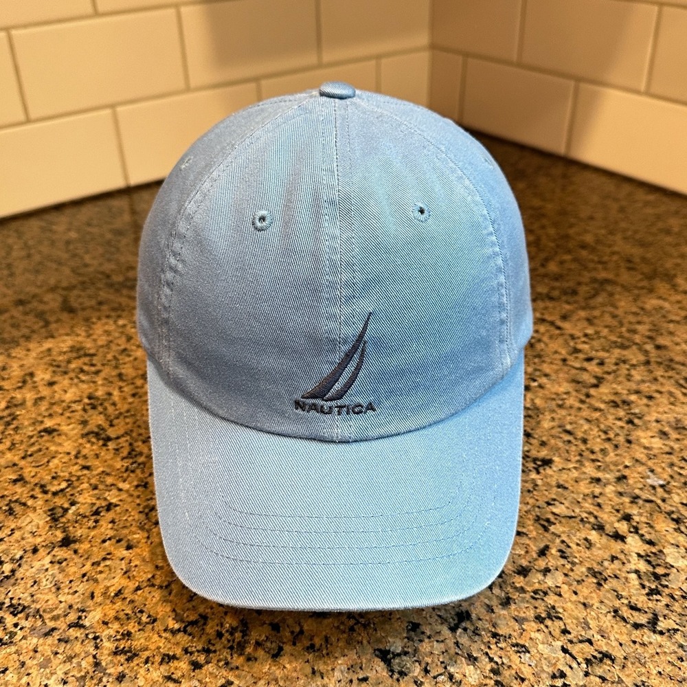 Nautica Baseball Cap Adjustable Light Blue Cotton Dad Hat